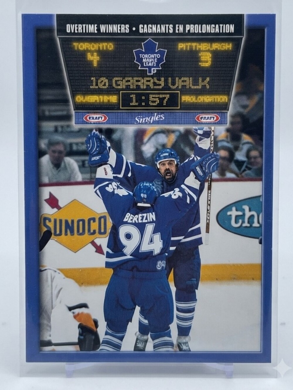 1999-2000 (Kraft Singles) Garry Valk "Overtime Winners" Toronto Maple Leafs